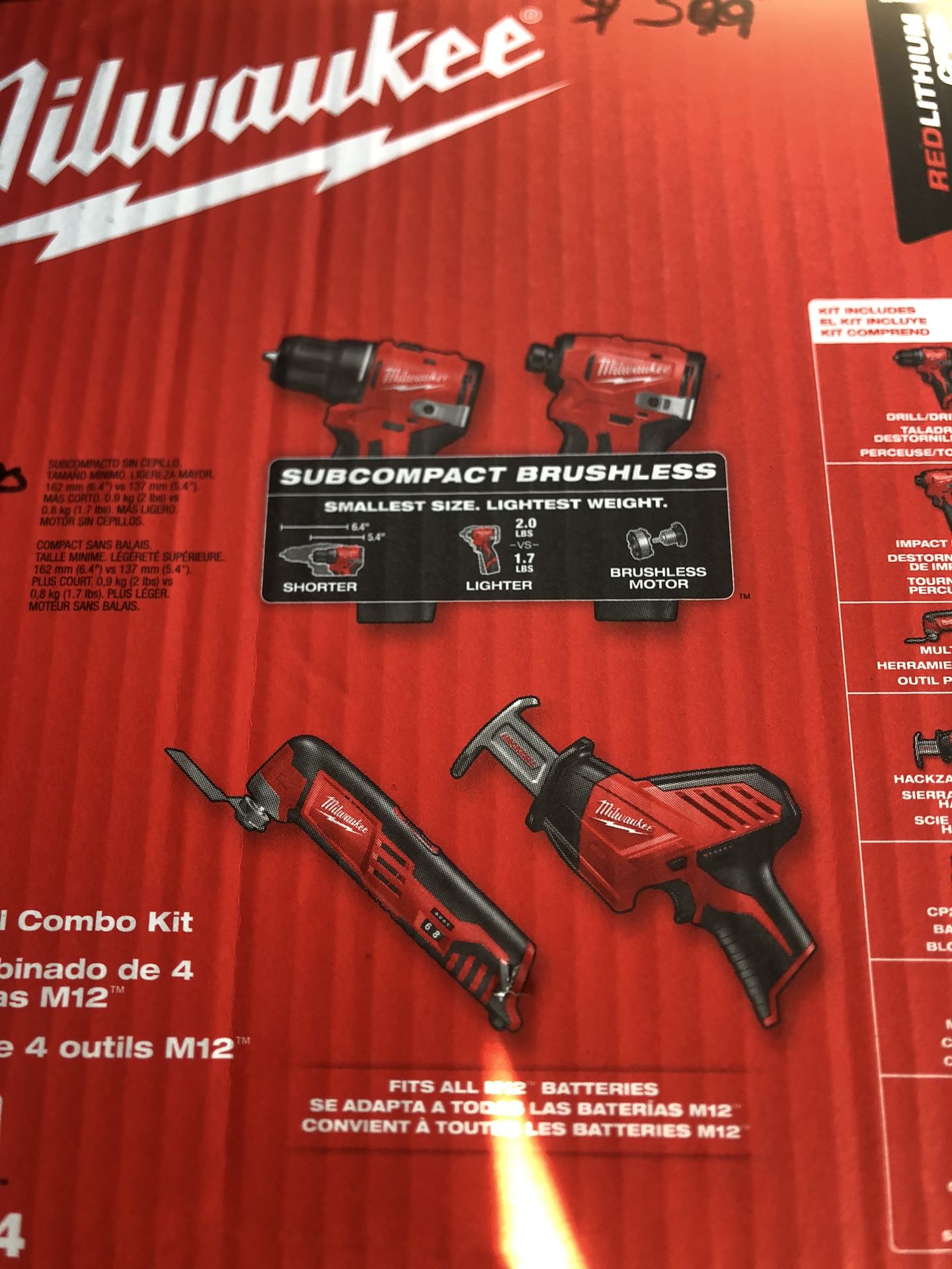 Milwaukee M12 4 Tool Combo Kit 