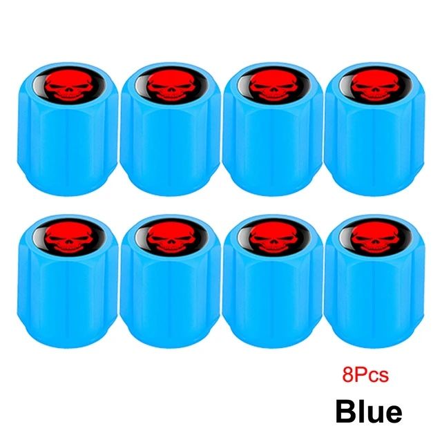 8PCS Fluorescent Car Tire Valve Cap Luminous Bike Tire Valve Stem Caps Universal