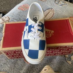 Leather Blue White Shoes 