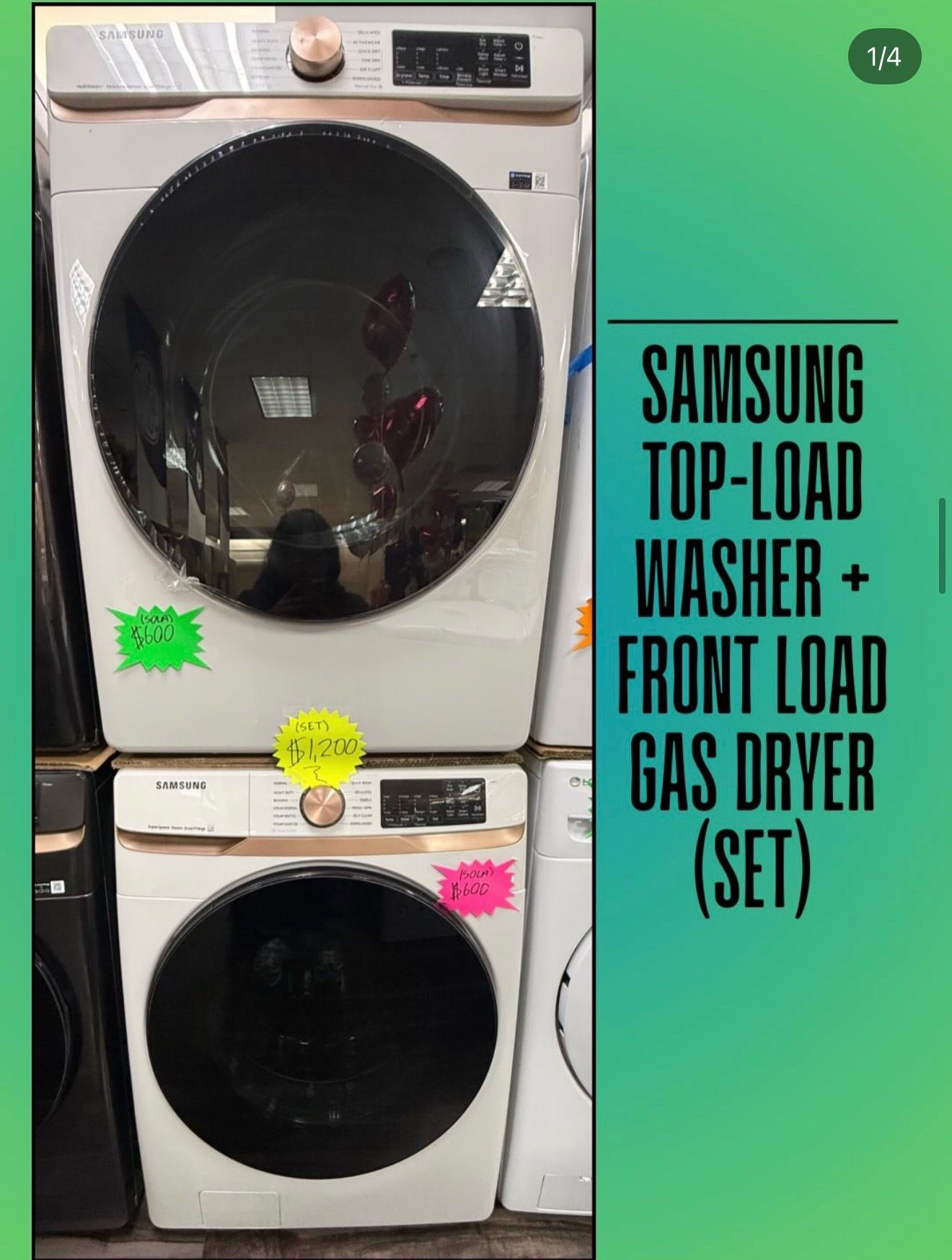 Samsung Front-Load Washer + Front-Load Gas Dryer (Set)