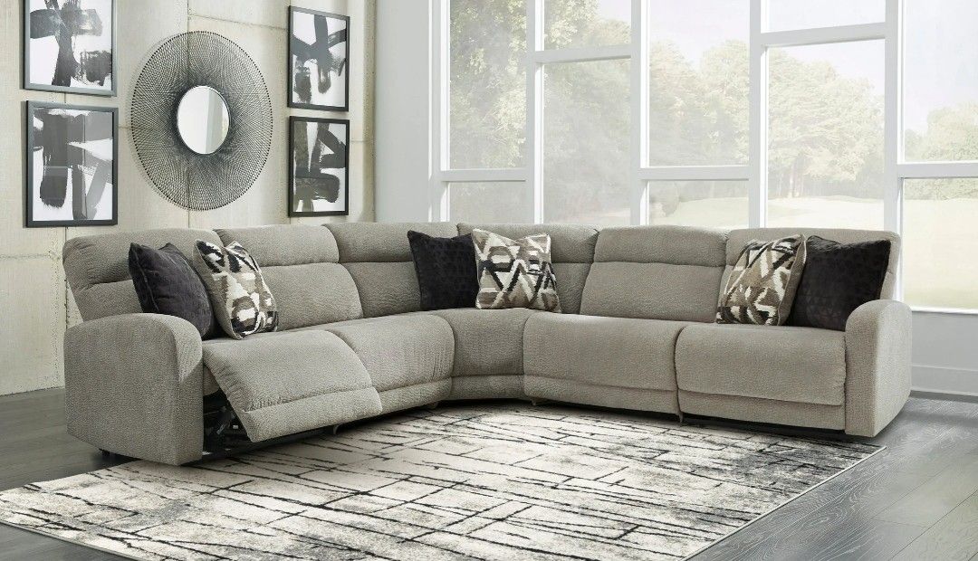 Colleyville Stone Armless Power Recliner 5 Piece Sectional