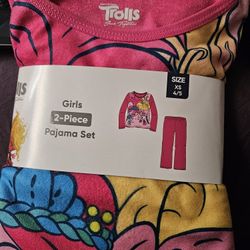 Trolls, 2 piece girls, pajamasset size extra small.