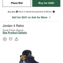 Jordan 4 Retro Dunk From Above