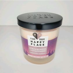 Find Your Happy Place Strawberries & Champagne Candle 7.0 Oz - 30-40 Hours Burn 