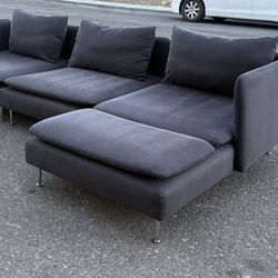 Sleek Modern Dark Gray Modular Sofa, Couch, Couches, Sectional ( Delivery Available)