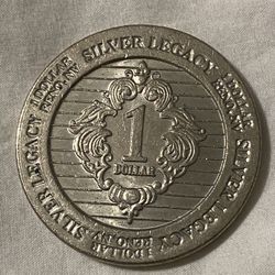 Classic Silver Legacy Hotel Casino - $1 Slot Gaming Token Reno Nevada - Nickel GDC 1995
