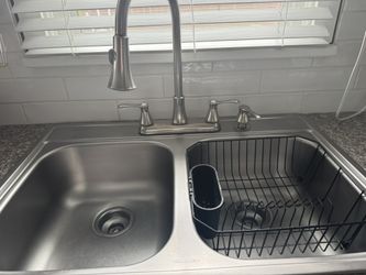 Kitchen Sink+faucet Stainless Steel 32\21 Inches Standard.