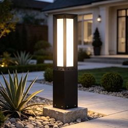 32” Modern LED Pathway Light 3000K Warm White IP65 Waterproof Aluminum Bollard Light