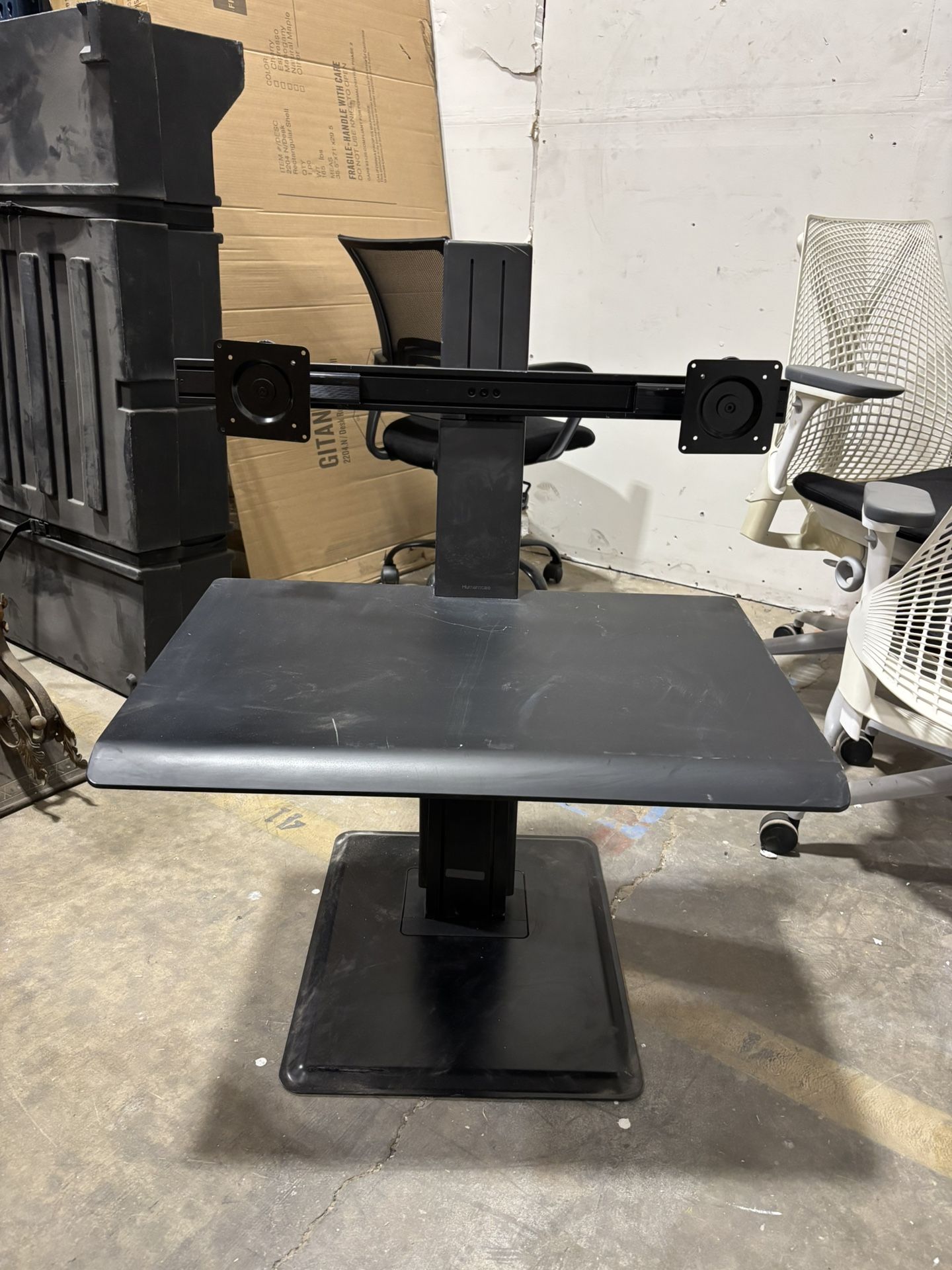 Human Scale Monitor Adjustable Work Station