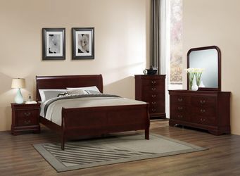 Cherry Queen 5PC Sleigh Bedroom Set *BRAND NEW*