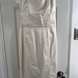 Bebe Cream Strapless Dress