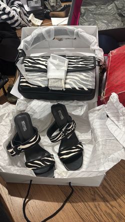 MK leather animal print purse & heels
