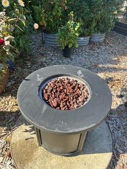 Round Outdoor Gas Fire Pit Table