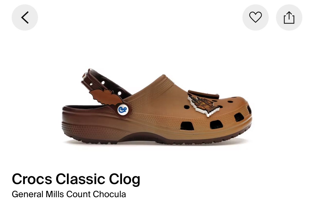 NEW 2023 CROCS CLASSIC CLOG “General Mills Count Chocula” Sz10m