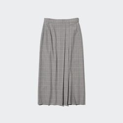 Uniqlo Side Pleated Narrow Skirt Gray Size L, NEW with no tag
