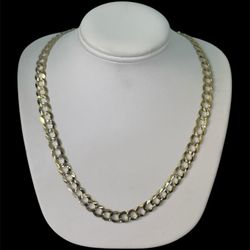 14kt Yellow Gold Diamond Cut Curb Link Chain