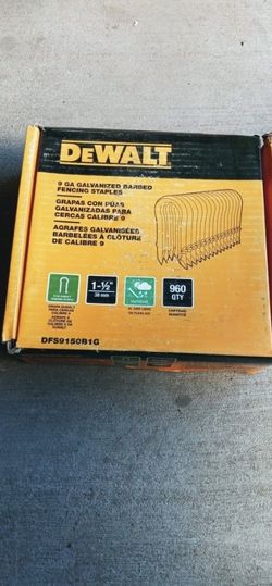 DEWALT 9GA 1- 1/2" GALVANIZED BARBED FENCING STAPLES 
