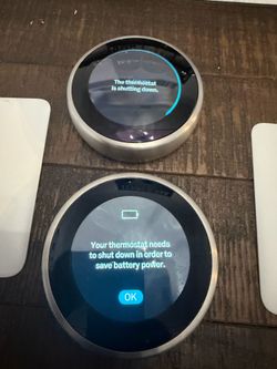 2  google nest thermostats with wall plate 3rd generation