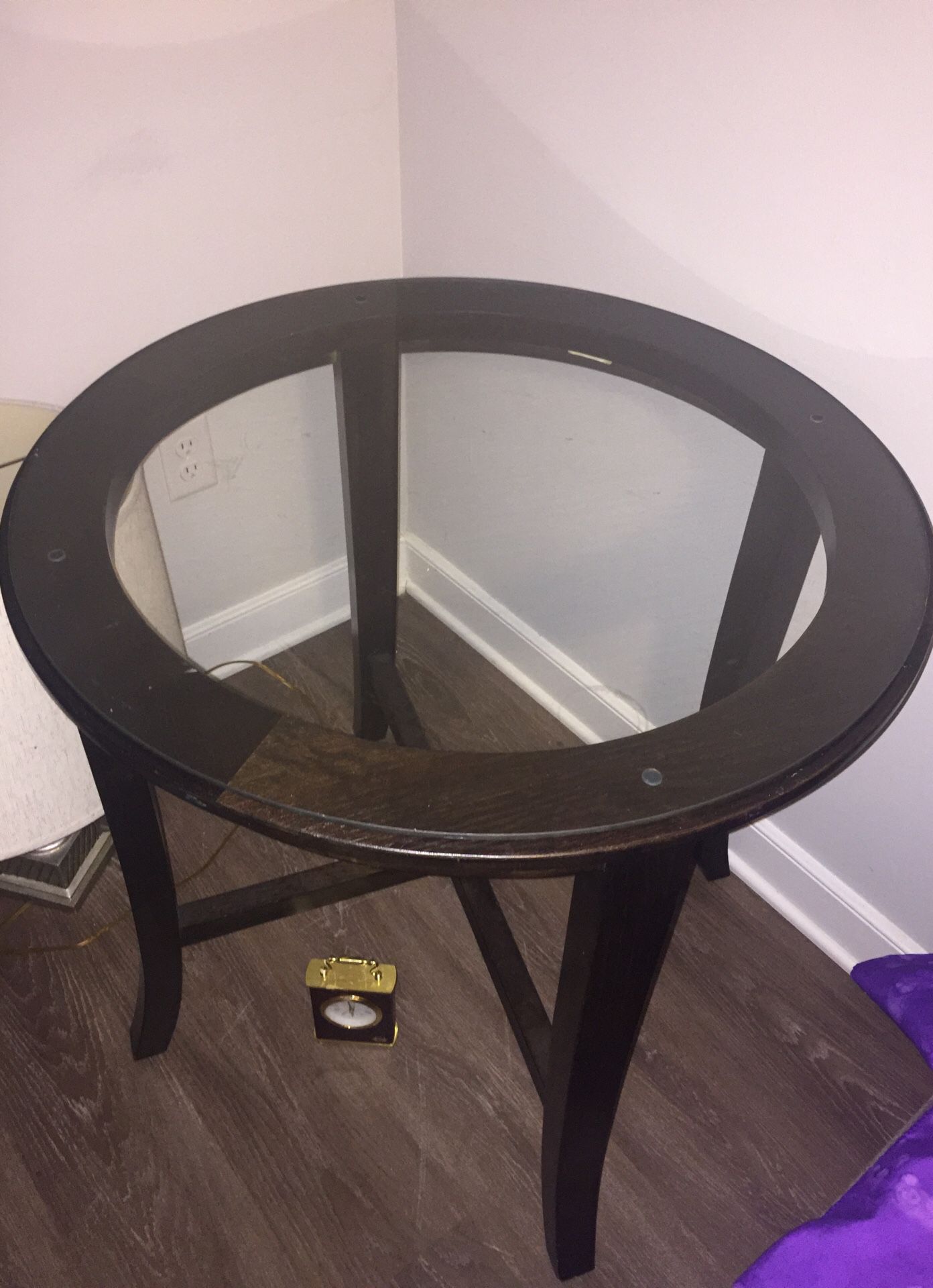 Glass small round table