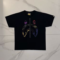 2019 BAPE Mix Camo Shark Face Tee Black Size Medium
