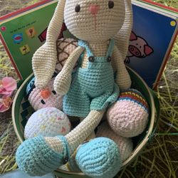Crochet bunny rabbit doll with long ear