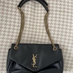 Saint Laurent Black Leather Chain Shoulder Bag