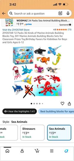 ZIYOSTAR Marine Animals Building Blocks Set 11 Pack #371