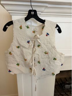Anthropologie quilted floral vest