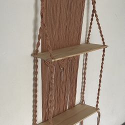 Vintage Hanging Rope Shelf 