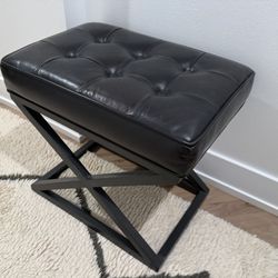 Pottery Barn Kirkham Tufted Leather Stool