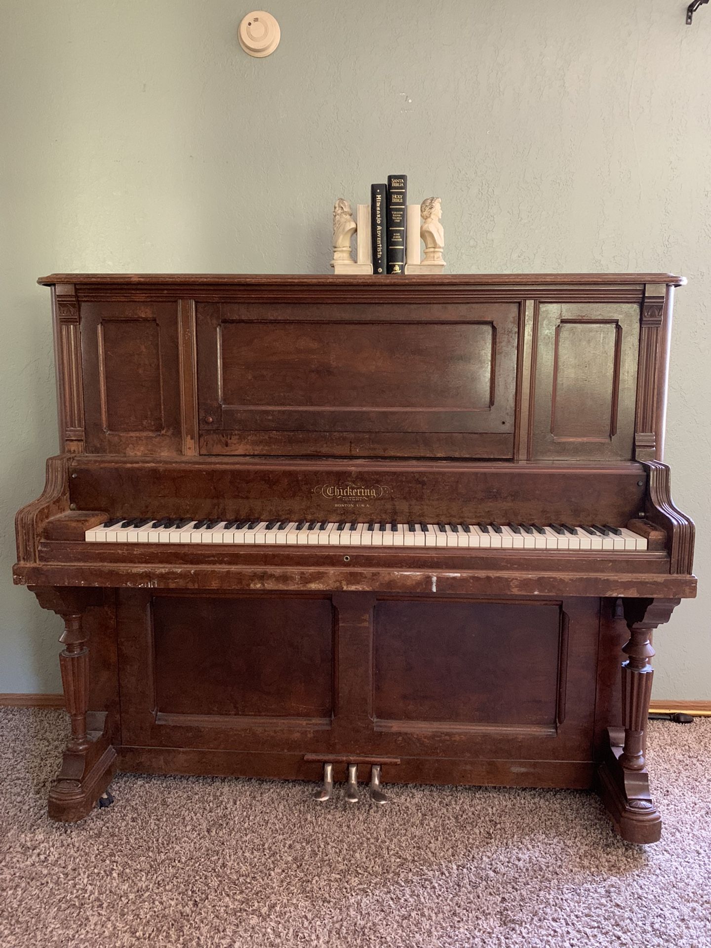 Antique Chickering & Sons Upright Piano 