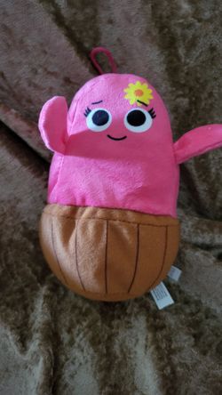 Pink Cactus Plush Flower Pot Hanging Stuffed Animal Toy 7"