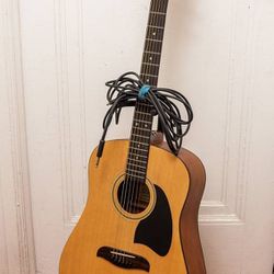 Oscar Schmidt OG-2E Acoustic Electric Guitar & Cable