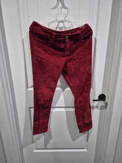 Red Corduroy Skinny Pants