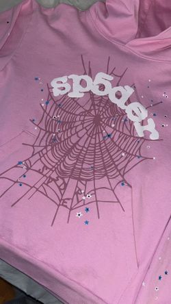 soft pink sp5der hoodie