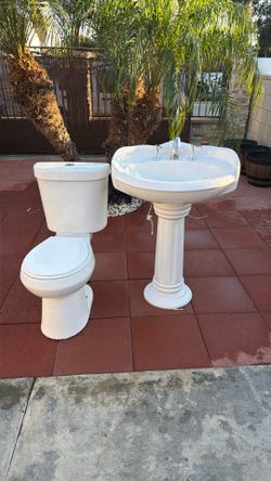 Toilet And Pedestal Sink