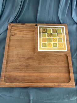 Vintage MCM serving tray with tile