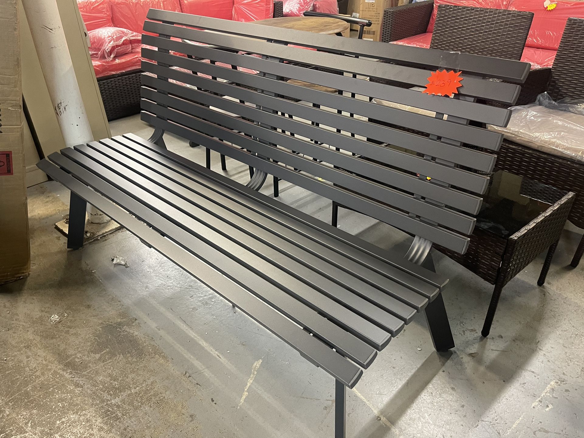 Aluminum Outdoor Bench , New Assembled