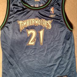 Kevin Garnett Youth Jersey Size Large Reebok Minnesota Timberwolves 