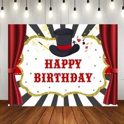 Bday Back Drop & Party Photo Booth Props Kit