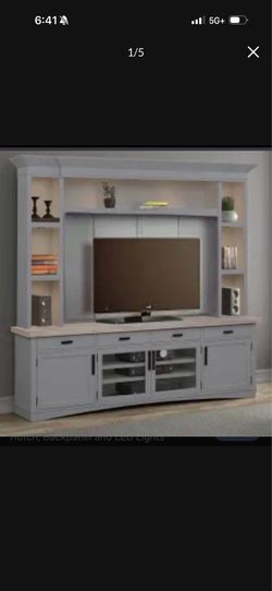 Free- 4 Piece Entertainment Center In Gray, 70 Inch- Bridge Only