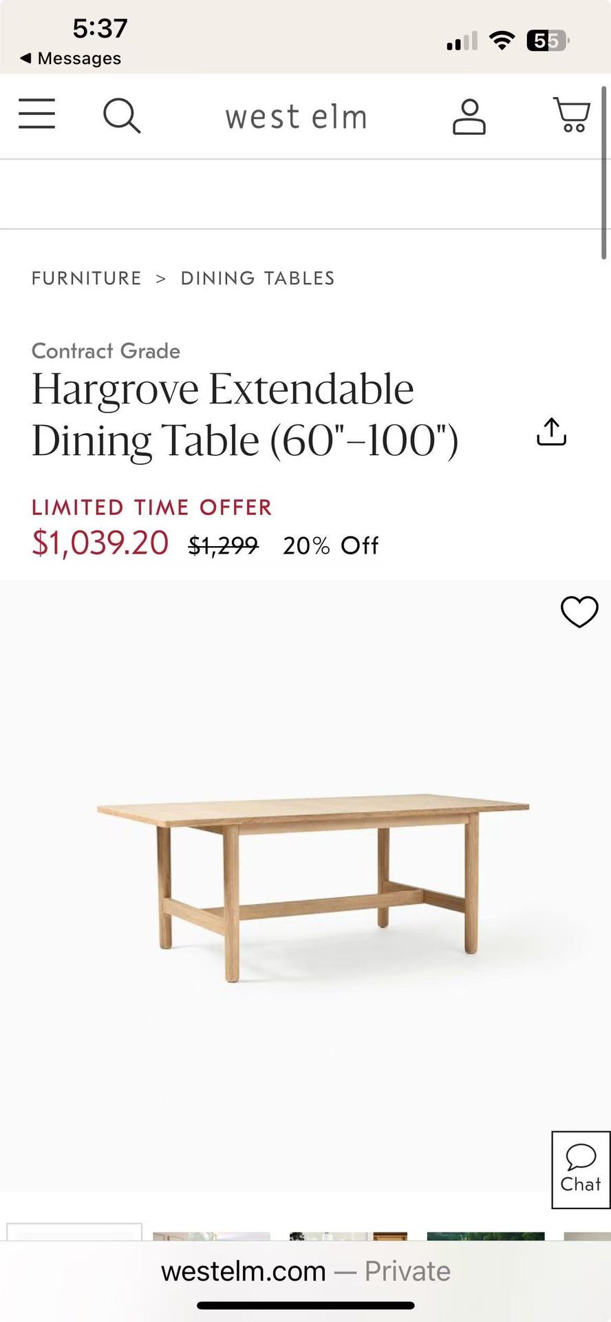 West Elm Hargrove Extendable Dining Table With Matching 4 Chairs