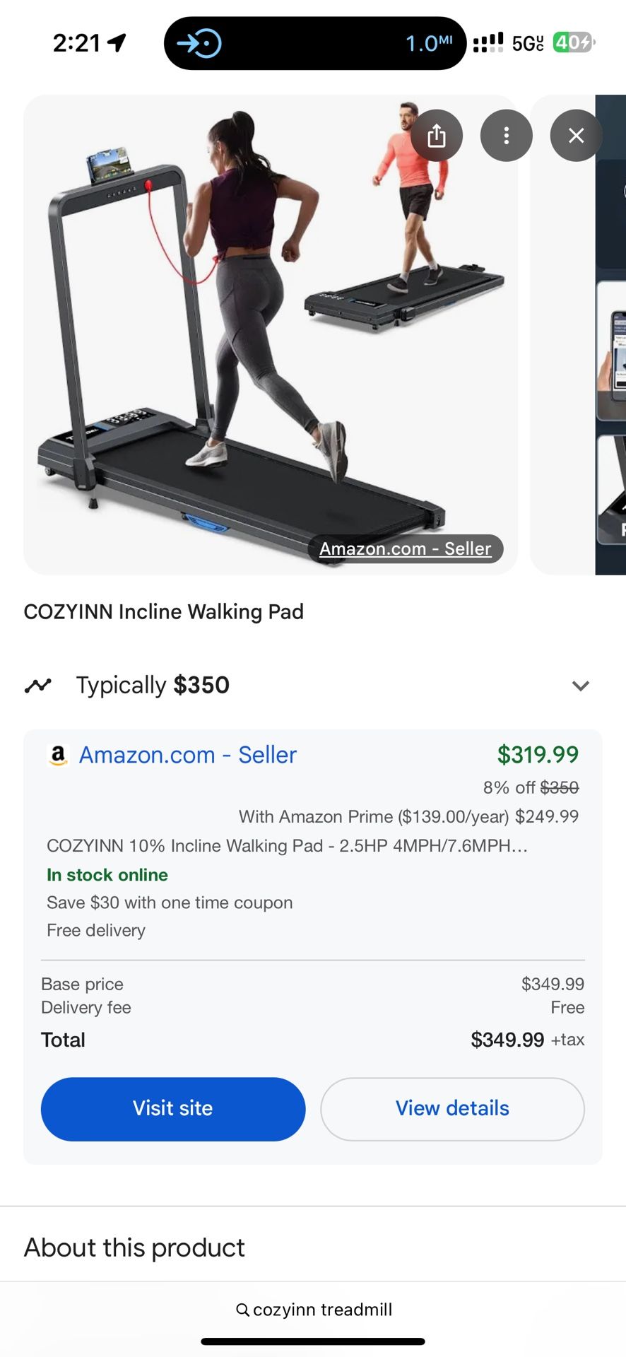 Portable Treadmill With Incline (can Deliver To Your Place)
