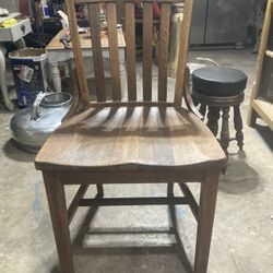 Antique Oak Teachers Chair
