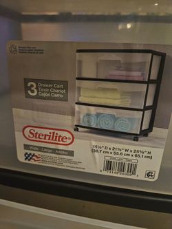 Sterilite plastic storage 3 drawers on wheels