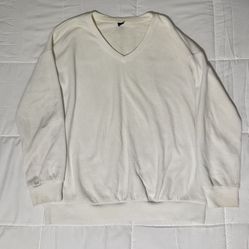 V Neck White Thermal 
