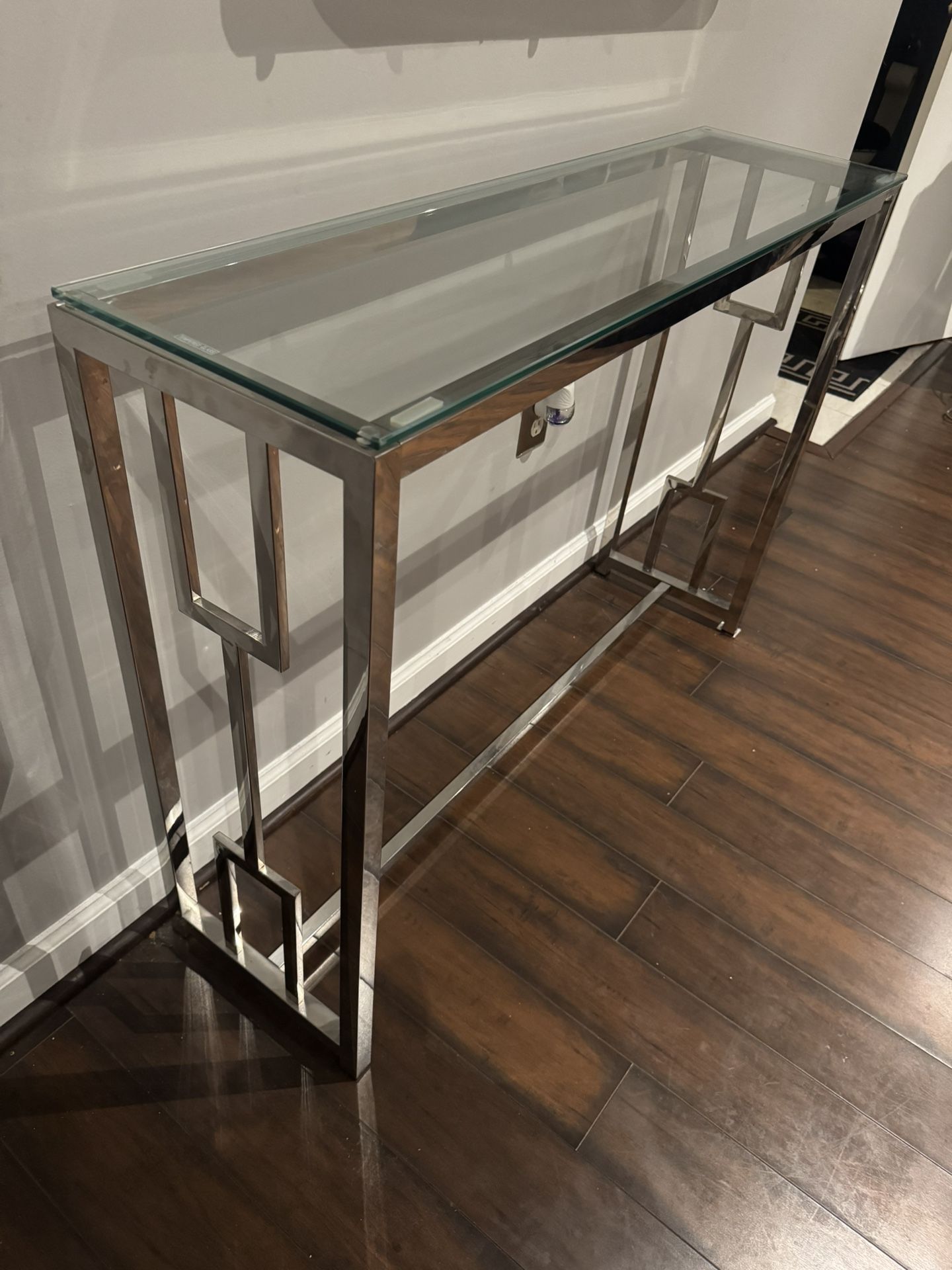 Modern Console Table With Chrome Frame