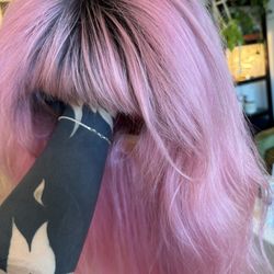 Pastel Pink Ombré Human Hair Wig 