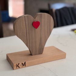 Custom Wood Heart Display For Loved Ones