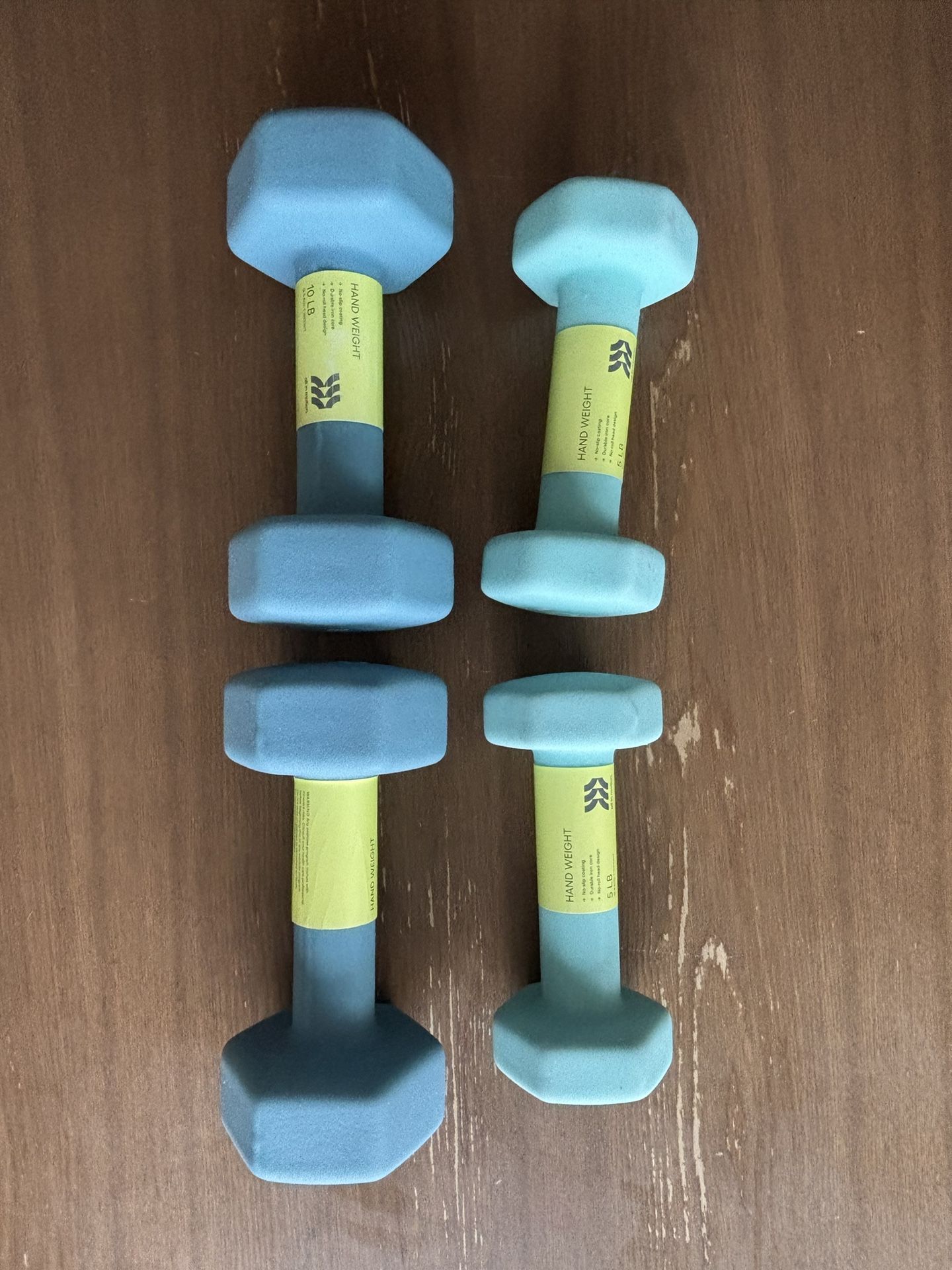 2X 10 lb and 2X 5lb dumbell Weights